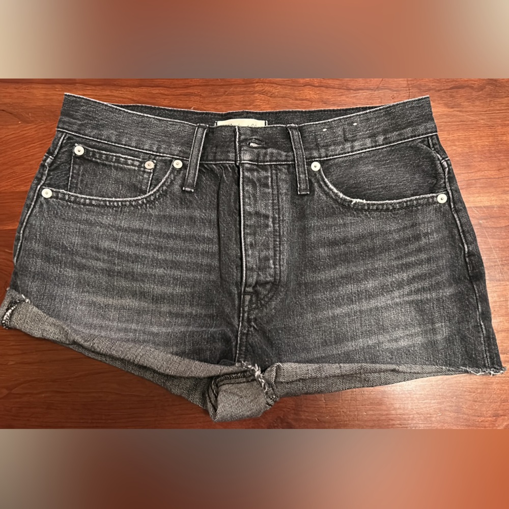 Madewell black denim shorts